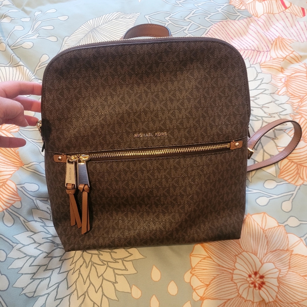 Michael Kors Brown Monogram Backpack